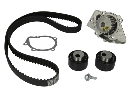 Distributie - Set distributie potrivit CITROEN C3 II, C8, EVASION, JUMPY I; FIAT SCUDO, ULYSSE; FORD FIESTA V, FIESTA VI; LANCIA PHEDRA; PEUGEOT 806 1.4D/2.0D dupa 1999 (curea + intinzator + pompa apa)
