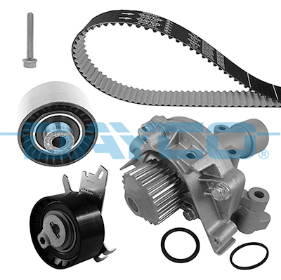 Distributie - Set distributie potrivit CITROEN C4, C4 GRAND PICASSO I, C4 I, C4 PICASSO I, C5 II, C5 III, C5 II/KOMBI, C8, JUMPY II; PEUGEOT 307, 308 1.8-2.0ALK dupa 2004 (curea + intinzator + pompa apa)
