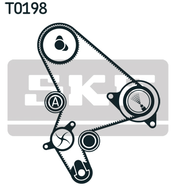 Set distributie potrivit CITROEN C8, JUMPER I; PEUGEOT 607, 807, BOXER 2.2D dupa 2000 (curea + intinzator + Pompa apa) [1]