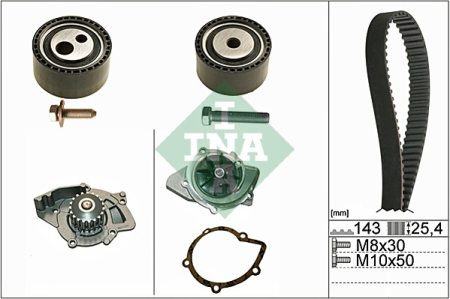 Set distributie potrivit CITROEN JUMPER I; PEUGEOT BOXER 2.2D 2001-2006 (curea + intinzator + pompa apa) [1]