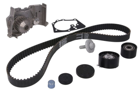 Distributie - Set distributie potrivit DACIA DOKKER/MINIVAN, DUSTER, DUSTER/SUV, LOGAN, LOGAN II, LOGAN MCV, SANDERO; LADA LARGUS; NISSAN KUBISTAR 1.4-1.6LPG dupa 1997 (curea + intinzator + pompa apa)