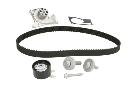 Distributie - Set distributie potrivit DACIA DUSTER, DUSTER/SUV, LODGY, LOGAN, LOGAN EXPRESS, LOGAN MCV, SANDERO; NISSAN ALMERA II, CUBE, JUKE, KUBISTAR 1.5/1.5D dupa 2002 (curea + intinzator + pompa apa)