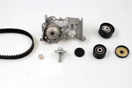 Distributie - Set distributie potrivit DACIA DUSTER, DUSTER/SUV, LOGAN, LOGAN EXPRESS, LOGAN II, LOGAN MCV, SANDERO; LADA LARGUS; NISSAN KUBISTAR 1.4-1.6LPG dupa 1997 (curea + intinzator + pompa apa)