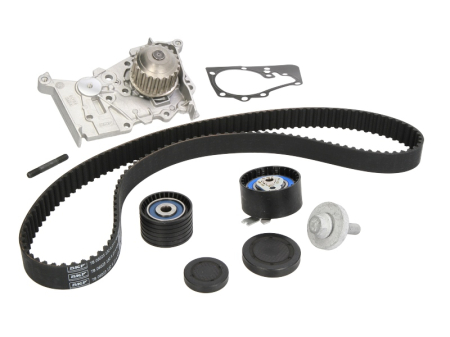 Distributie - Set distributie potrivit DACIA DUSTER, DUSTER/SUV, LOGAN, LOGAN II, LOGAN MCV, SANDERO; LADA LARGUS; NISSAN KUBISTAR; RENAULT CLIO II 1.4-1.6LPG dupa 1997 (curea + intinzator + pompa apa)