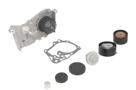 Distributie - Set distributie potrivit DACIA DUSTER, DUSTER/SUV, LOGAN, LOGAN II, LOGAN MCV, SANDERO; LADA LARGUS; NISSAN KUBISTAR, TERRANO 1.4-1.6LPG dupa 1998 (curea + intinzator + pompa apa)