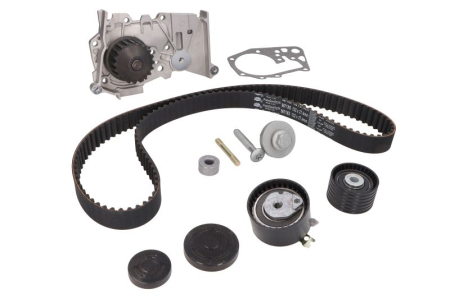 Distributie - Set distributie potrivit DACIA DUSTER, DUSTER/SUV, LOGAN, LOGAN II, LOGAN MCV, SANDERO; LADA LARGUS; NISSAN KUBISTAR, TERRANO 1.4-1.6LPG dupa 1997 (curea + intinzator + pompa apa)