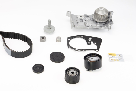 Set distributie potrivit DACIA DUSTER, DUSTER/SUV, LOGAN, LOGAN II, LOGAN MCV, SANDERO; LADA LARGUS; NISSAN KUBISTAR, TERRANO 1.4-1.6LPG dupa 1997 (curea + intinzator + pompa apa) [1]