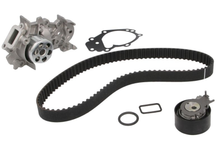 Distributie - Set distributie potrivit DACIA LOGAN, LOGAN II, LOGAN MCV II, SANDERO, SANDERO II; RENAULT CLIO II, CLIO III, CLIO III/HATCHBACK 1.0-1.2LPG dupa 2001 (curea + intinzator + pompa apa)