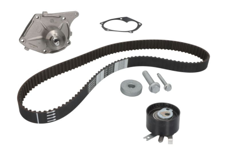 Distributie - Set distributie potrivit DACIA SANDERO II; NISSAN ALMERA II, KUBISTAR, MICRA III; RENAULT CLIO II, CLIO II/HATCHBACK, KANGOO 1.5/1.5D dupa 2001 (curea + intinzator + pompa apa)