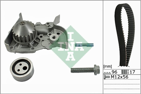 Set distributie potrivit DACIA SOLENZA, SUPERNOVA; RENAULT CLIO II, KANGOO, KANGOO EXPRESS, MEGANE I, MEGANE I CLASSIC 1.4/1.6 dupa 1996 (curea + intinzator + pompa apa) [1]