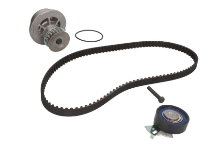 Distributie - Set distributie potrivit DAEWOO ESPERO; FSO LANOS; OPEL ASTRA F, ASTRA F CLASSIC, ASTRA F/KOMBI, ASTRA G, ASTRA G/KOMBI, COMBO/MINIVAN 1.2-2.0 1986-2008 (curea + intinzator + pompa apa)