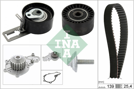 Piese Auto - Set distributie (curea + intinzator + Pompa apa) potrivit DS DS 3; CITROEN C3 II, DS3; FORD FIESTA V, FIESTA VI, KUGA II; MAZDA 2; PEUGEOT 2008 I, 206+, 207 1.4D/1.5/1.6D 11.01-
