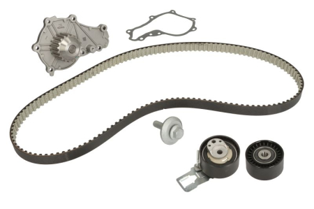 Distributie - Set distributie potrivit DS DS 3, DS 4, DS 5; CITROEN BERLINGO, BERLINGO MULTISPACE, BERLINGO/MINIVAN, C3 AIRCROSS I, C3 AIRCROSS II 1.2-1.6D dupa 2007 (curea + intinzator + pompa apa)