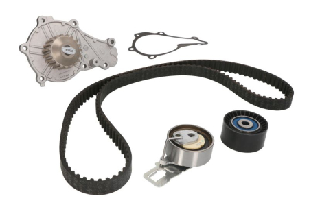 Distributie - Set distributie potrivit DS DS 3, DS 4, DS 5; CITROEN BERLINGO, BERLINGO MULTISPACE, BERLINGO/MINIVAN, C3 AIRCROSS I, C3 AIRCROSS II 1.2-1.6D dupa 2007 (curea + intinzator + pompa apa)