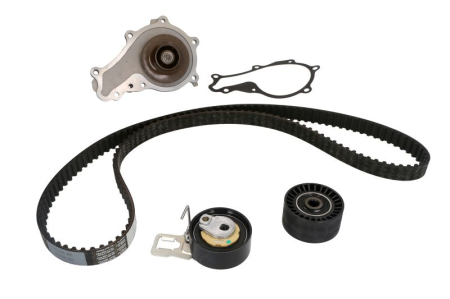 Distributie - Set distributie potrivit DS DS 3, DS 4, DS 5; CITROEN BERLINGO, BERLINGO MULTISPACE, BERLINGO/MINIVAN, C3 AIRCROSS I, C3 AIRCROSS II 1.2-1.6D dupa 2007 (curea + intinzator + pompa apa)