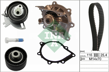 Set distributie potrivit DS DS 4, DS 5, DS 7; CITROEN C4 GRAND PICASSO II, C4 II, C4 PICASSO II, C4 SPACETOURER, C5 AIRCROSS, C5 III 1.5-Electric dupa 2009 (curea + intinzator + pompa apa) [1]