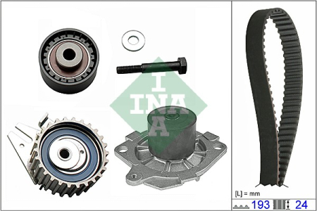 Set distributie potrivit FIAT BRAVA, BRAVO I, DOBLO, DOBLO/MINIVAN, MAREA, PALIO, PUNTO, PUNTO/HATCHBACK, STRADA; JEEP RENEGADE 1.9D/2.0D/2.4D dupa 1994 (curea + intinzator + pompa apa) [1]