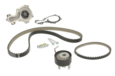 Distributie - Set distributie potrivit FORD B-MAX, C-MAX II, ECOSPORT, FIESTA VI, FIESTA VII, FOCUS III, FOCUS III/HATCHBACK, FOCUS III/KOMBI 1.0-2.0 dupa 2012 (curea + intinzator + pompa apa)