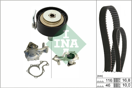 Set distributie potrivit FORD B-MAX, C-MAX II, ECOSPORT, FIESTA VI, FIESTA VII, FOCUS III, FOCUS III/HATCHBACK, FOCUS III/KOMBI 1.0-2.0 dupa 2012 (curea + intinzator + pompa apa) [1]
