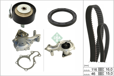 Distributie - Set distributie potrivit FORD C-MAX II, ECOSPORT, FIESTA VI, FIESTA VII, FOCUS III, FOCUS III/HATCHBACK, FOCUS III/KOMBI, GRAND C-MAX 1.0 dupa 2012 (curea + intinzator + pompa apa)