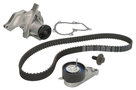 Distributie - Set distributie potrivit FORD FIESTA IV, FIESTA V, FIESTA/HATCHBACK, FIESTA/MINIVAN, FOCUS C-MAX, FOCUS I, FOCUS II, FOCUS I/KOMBI 1.25-1.7 1995-2019 (curea + intinzator + pompa apa)