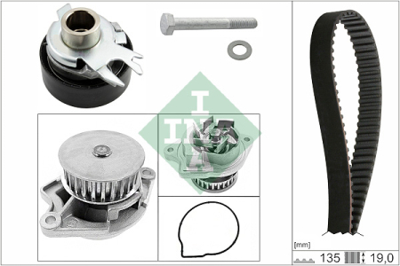 Set distributie potrivit FORD MONDEO III; HYUNDAI I30; SEAT AROSA, CORDOBA, IBIZA II, IBIZA III, INCA; SSANGYONG MUSSO; VW CADDY II 1.0-2.9D 1993-2012 (curea + intinzator + pompa apa) [1]