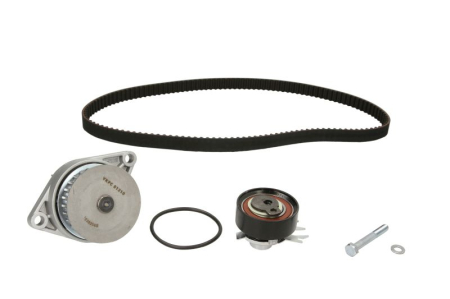 Distributie - Set distributie potrivit FORD MONDEO III; HYUNDAI I30; SEAT AROSA, CORDOBA, IBIZA II, IBIZA III; SSANGYONG MUSSO; VW FOX, LUPO I 1.0-2.9D 1993-2014 (curea + intinzator + pompa apa)
