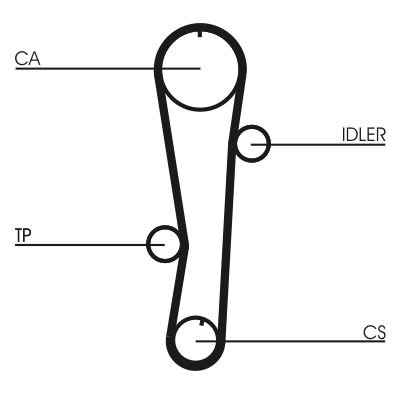 Distributie - Set distributie (curea + intinzator + Pompa apa) potrivit HYUNDAI ACCENT, ACCENT I, ACCENT II, ACCENT III, COUPE I, COUPE II, ELANTRA III, GETZ, MATRIX; KIA CERATO I 1.4-1.6 10.95-12.11