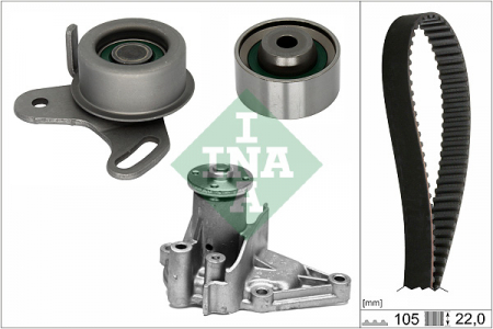 Piese Auto - Set distributie (curea + intinzator + Pompa apa) potrivit HYUNDAI ACCENT, ACCENT I, ACCENT II, ACCENT III, COUPE I, COUPE II, ELANTRA III, GETZ, MATRIX; KIA CERATO I 1.3-1.6 10.94-12.11
