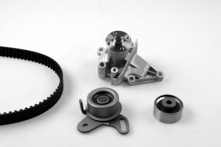 Distributie - Set distributie potrivit HYUNDAI ACCENT, ACCENT I, ACCENT II, ACCENT III, COUPE I, COUPE II, ELANTRA III, GETZ, MATRIX; KIA CERATO I 1.3-1.6 1994-2011 (curea + intinzator + pompa apa)