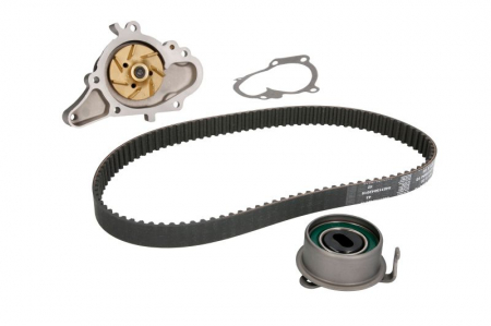 Piese Auto - Set distributie (curea + intinzator + Pompa apa) potrivit HYUNDAI ATOS, GETZ, I10 I; KIA PICANTO I 1.0/1.1 02.98-12.13
