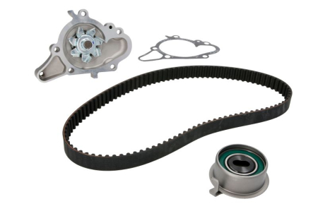 Distributie - Set distributie potrivit HYUNDAI ATOS, GETZ, I10 I; KIA PICANTO I 1.0/1.1 1998-2013 (curea + intinzator + pompa apa)