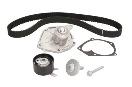 Distributie - Set distributie potrivit NISSAN ALMERA II, KUBISTAR, MICRA III; RENAULT CLIO II, CLIO II/HATCHBACK, KANGOO, KANGOO EXPRESS, KANGOO II 1.5/1.5D dupa 2001 (curea + intinzator + pompa apa)