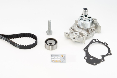 Distributie - Set distributie potrivit NISSAN KUBISTAR; RENAULT CLIO I, CLIO II, CLIO II/HATCHBACK, KANGOO, KANGOO EXPRESS, MEGANE SCÉNIC 1.2/1.2LPG/1.6 dupa 1996 (curea + intinzator + pompa apa)
