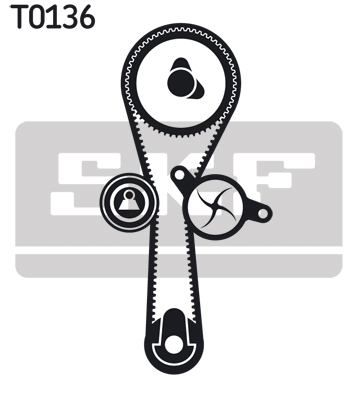 Set distributie potrivit NISSAN KUBISTAR; RENAULT CLIO I, CLIO II, CLIO II/HATCHBACK, KANGOO, KANGOO EXPRESS, MEGANE SCÉNIC, TWINGO I 1.0-1.6 dupa 1996 (curea + intinzator + pompa apa) [2]