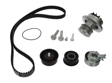 Distributie - Set distributie potrivit OPEL ASTRA F, ASTRA F CLASSIC, ASTRA F/KOMBI, CORSA B, TIGRA, VECTRA B 1.4/1.6 1993-2005 (curea + intinzator + pompa apa)