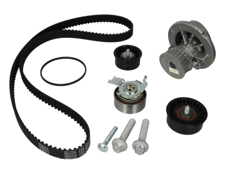 Distributie - Set distributie potrivit OPEL ASTRA G, ASTRA G CLASSIC, ASTRA G/KOMBI, COMBO TOUR, COMBO/MINIVAN, CORSA B, CORSA C, MERIVA A, TIGRA 1.4-1.6CNG dupa 1994 (curea + intinzator + pompa apa)