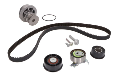 Distributie - Set distributie potrivit OPEL ASTRA G, ASTRA G CLASSIC, ASTRA G/KOMBI, ZAFIRA A 1.4/1.4LPG/1.6 1998-2009 (curea + intinzator + pompa apa)