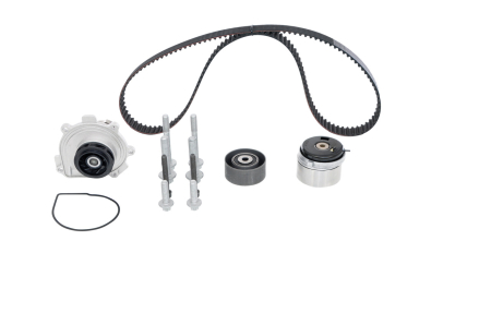 Distributie - Set distributie potrivit OPEL ASTRA G, ASTRA G CLASSIC, ASTRA H, ASTRA H CLASSIC, ASTRA H GTC, ASTRA H/KOMBI, ASTRA J, ASTRA J GTC 1.6-1.8LPG dupa 2000 (curea + intinzator + pompa apa)
