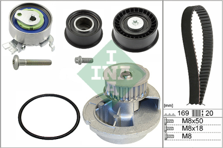Set distributie potrivit OPEL VECTRA B 1.8 1995-2003 (curea + intinzator + pompa apa) [1]