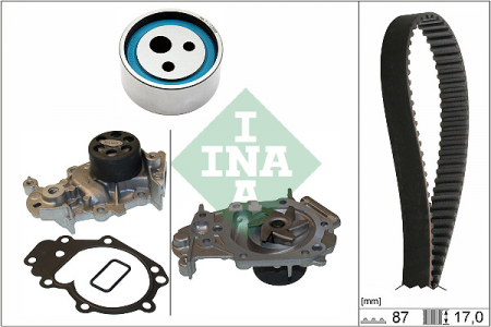 Distributie - Set distributie (curea + intinzator + Pompa apa) potrivit RENAULT 19 I, 19 II, CLIO II, MEGANE I CLASSIC, MEGANE SCÉNIC, TWINGO II 1.2/1.4/1.6 01.89-09.14