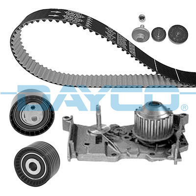 Distributie - Set distributie (curea + intinzator + pompa apa) potrivit RENAULT CLIO III, FLUENCE, GRAND SCENIC II, GRAND SCENIC III, LAGUNA II, LAGUNA III, MEGANE, MEGANE II 1.6/1.6ALK/1.6LPG 11.02-