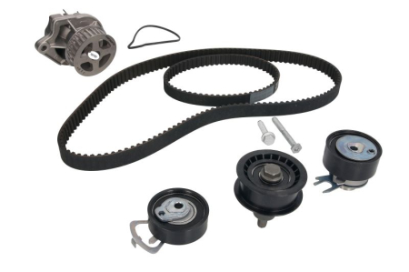 Distributie - Set distributie potrivit SEAT ALTEA, ALTEA XL, IBIZA IV, IBIZA IV SC, IBIZA IV ST, LEON, TOLEDO II, TOLEDO III; SKODA FABIA I 1.4/1.4LPG/1.6 1997-2015 (curea + intinzator + pompa apa)