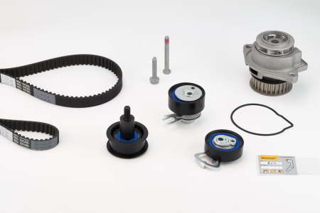 Set distributie potrivit SEAT ALTEA, ALTEA XL, IBIZA IV, IBIZA IV SC, IBIZA IV ST, LEON, TOLEDO II, TOLEDO III; SKODA FABIA I 1.4/1.4LPG/1.6 1997-2015 (curea + intinzator + pompa apa) [1]