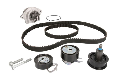 Distributie - Set distributie potrivit SEAT ALTEA XL, IBIZA III, IBIZA IV, IBIZA IV SC, IBIZA IV ST, LEON, TOLEDO II; SKODA FABIA I, FABIA II 1.4/1.4LPG/1.6 1997-2015 (curea + intinzator + pompa apa)