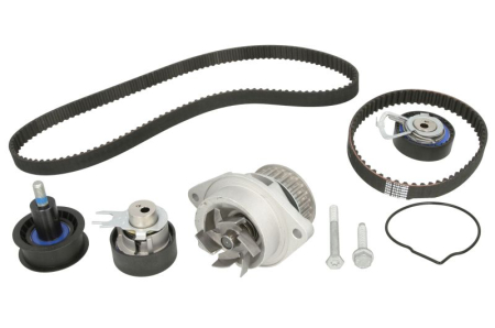 Set distributie potrivit SEAT ALTEA XL, IBIZA IV, IBIZA IV SC, IBIZA IV ST, LEON, TOLEDO II; SKODA FABIA I, FABIA II, OCTAVIA I 1.4/1.4LPG/1.6 1997-2015 (curea + intinzator + pompa apa) [1]