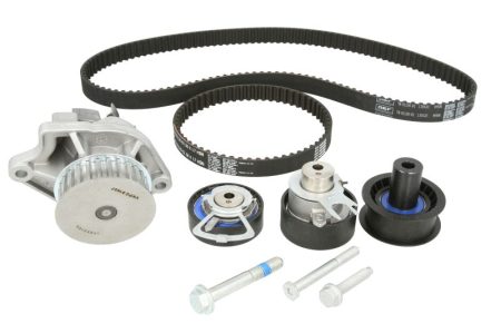 Distributie - Set distributie potrivit SEAT ALTEA XL, IBIZA IV, IBIZA IV SC, IBIZA IV ST, LEON, TOLEDO II; SKODA FABIA I, FABIA II, OCTAVIA I 1.4/1.4LPG/1.6 1997-2015 (curea + intinzator + pompa apa)