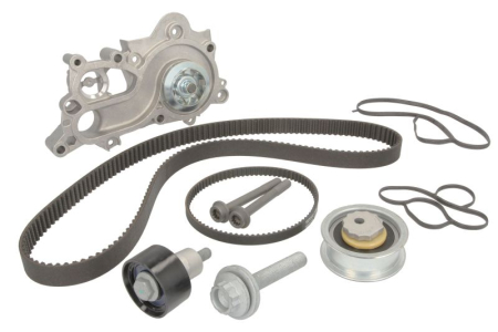 Distributie - Set distributie (curea + intinzator + pompa apa) potrivit SEAT IBIZA IV, IBIZA IV SC, IBIZA IV ST, IBIZA V, LEON, LEON SC, MII; SKODA CITIGO, E-CITIGO, FABIA III 1.0-Electric 08.11-