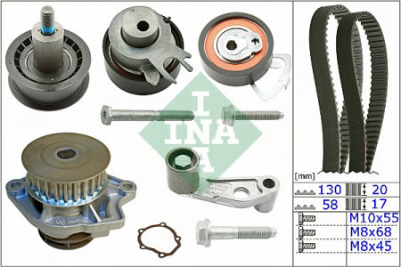 Set distributie (curea + intinzator + Pompa apa) potrivit SEAT LEON, TOLEDO II; VW BORA, BORA I, GOLF IV, LUPO I, POLO III 1.4 04.96-06.06 [2]