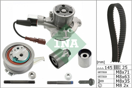 Distributie - Set distributie (curea + intinzator + Pompa apa) potrivit SKODA KODIAQ I; VW ARTEON, PASSAT ALLTRACK B8, PASSAT B8, TIGUAN 2.0D 08.14-